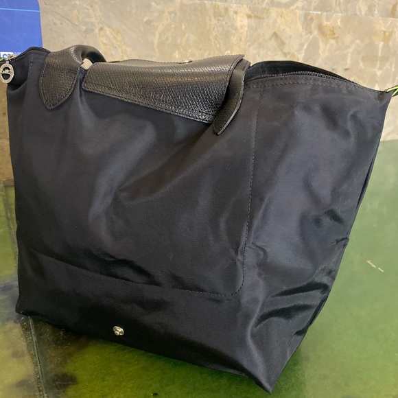 LONGCHAMP MONOCHROM ALL-BLACK Frm TUNISIA GORG Bag LUX RARE GENUINE SLEEK Lrg - Picture 12 of 16